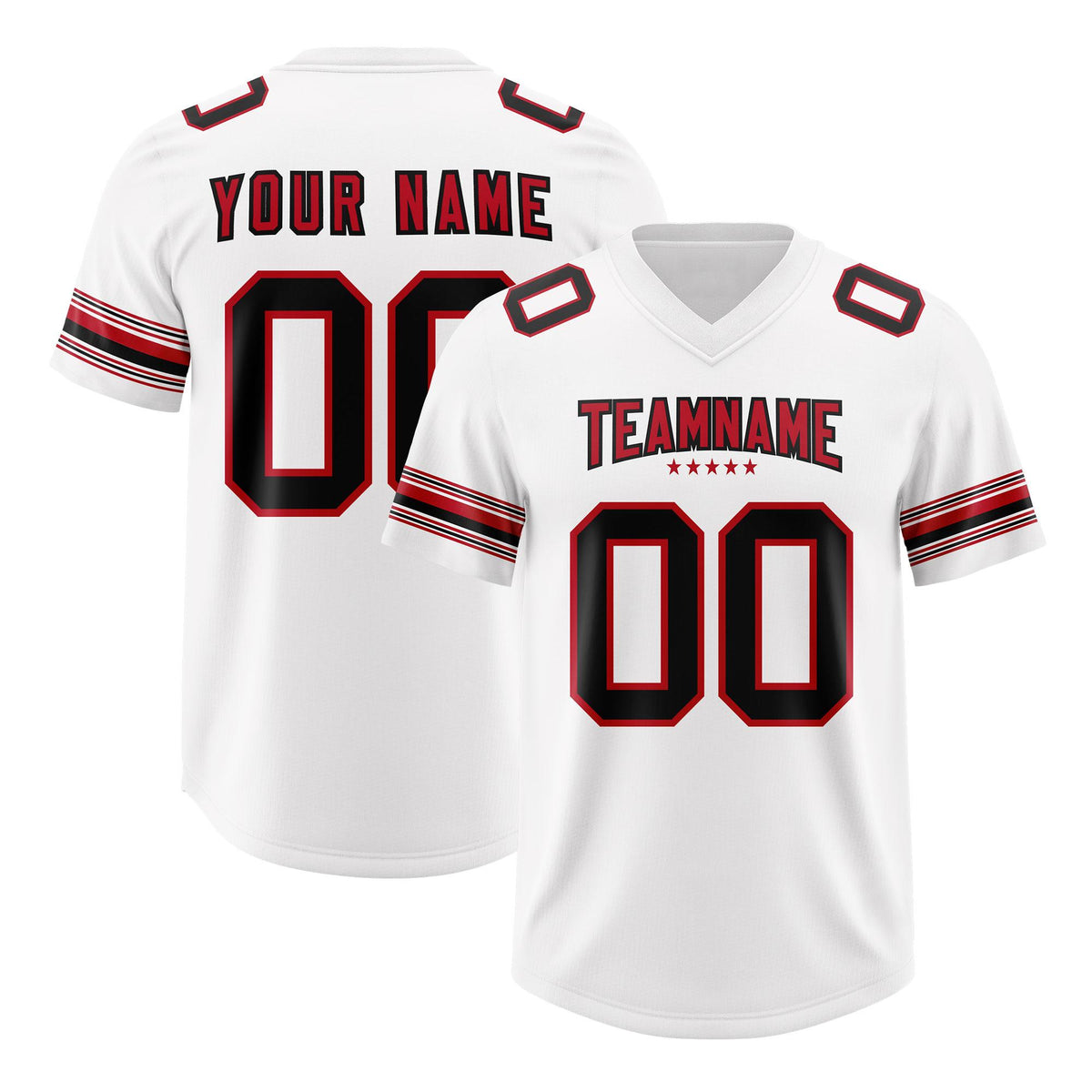 Custom White Red Retro Personalized Sleeve Line Authentic American Football Jersey