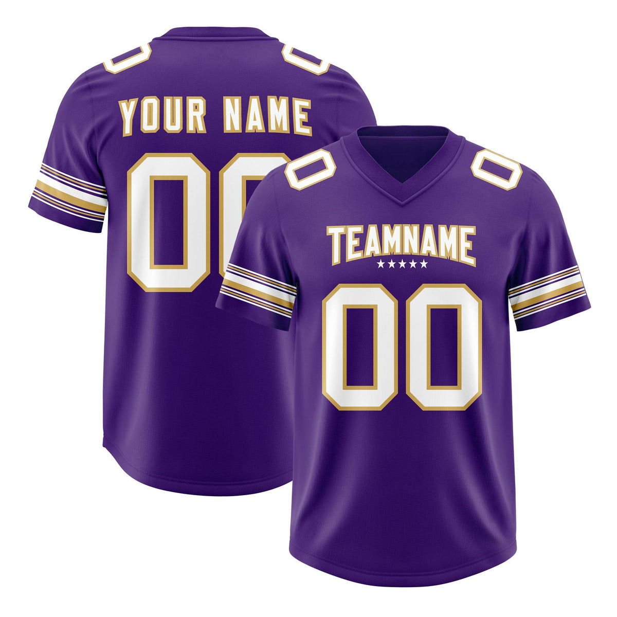 Custom Purple White Retro Personalized Sleeve Line Authentic American Football Jersey