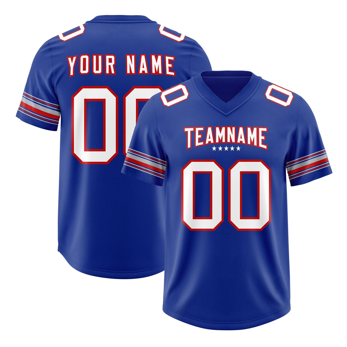 Custom Royal White Retro Personalized Sleeve Line Authentic American Football Jersey
