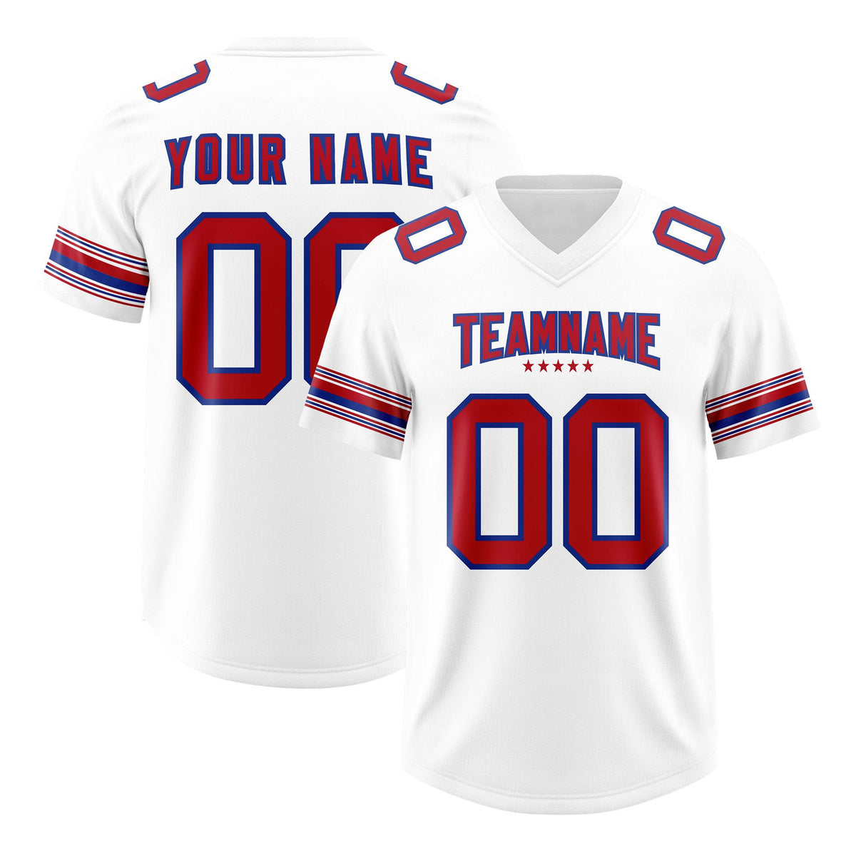 Custom White Red Retro Personalized Sleeve Line Authentic American Football Jersey