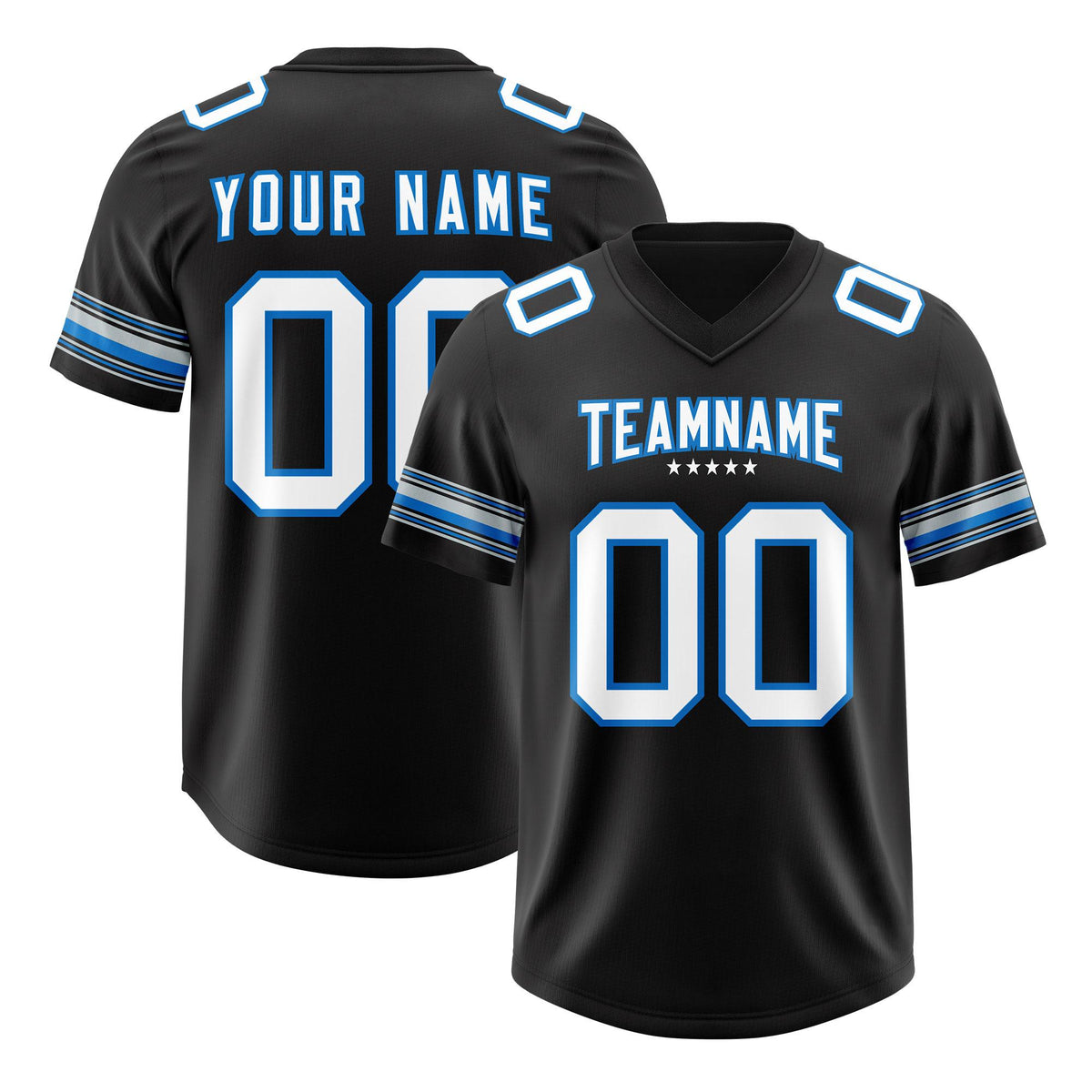 Custom Black White Retro Personalized Sleeve Line Authentic American Football Jersey