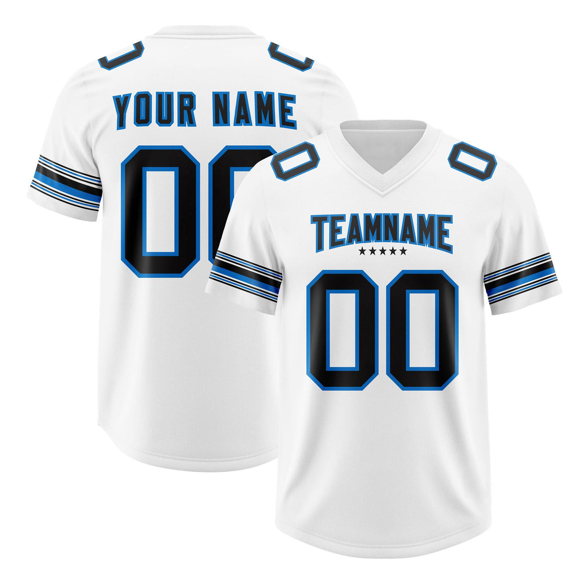 Custom White Black Retro Personalized Sleeve Line Authentic American Football Jersey