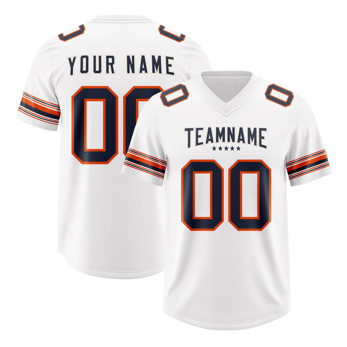 Custom White Navy Retro Personalized Sleeve Line Authentic American Football Jersey