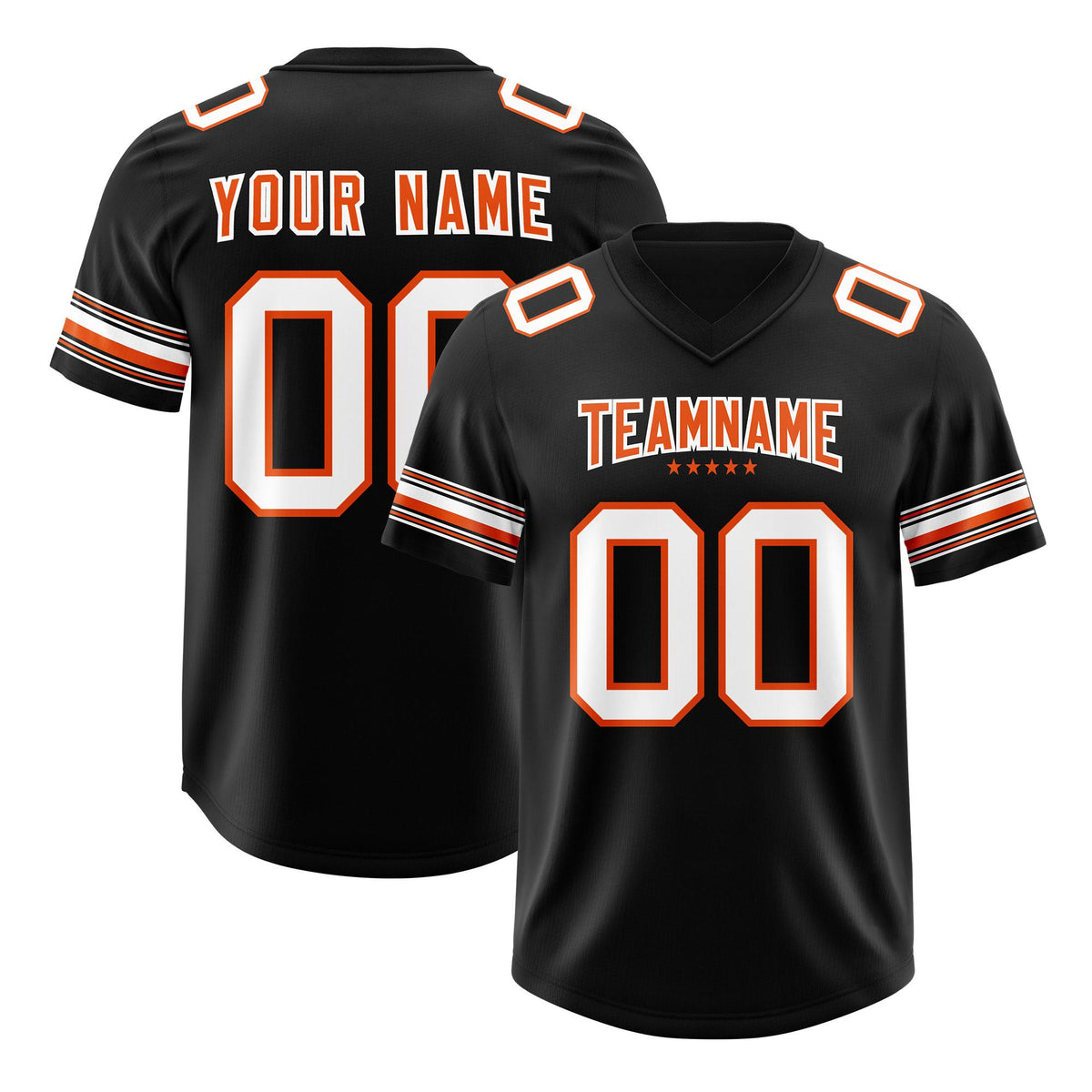 Custom Black White Retro Personalized Sleeve Line Authentic American Football Jersey