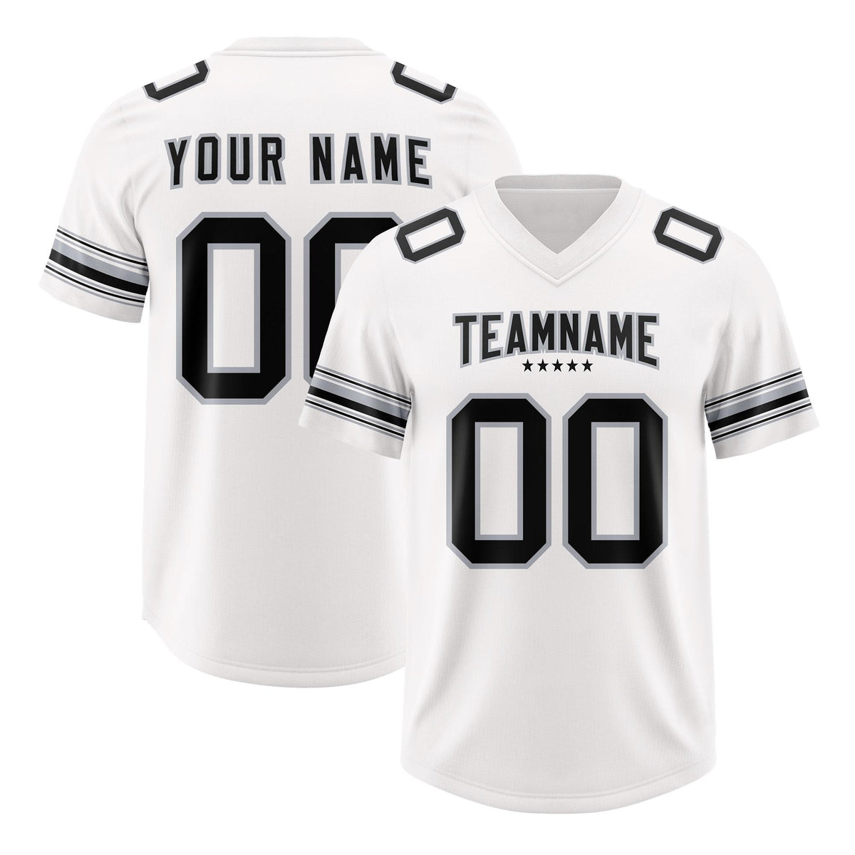 Custom White Black Retro Personalized Sleeve Line Authentic American Football Jersey