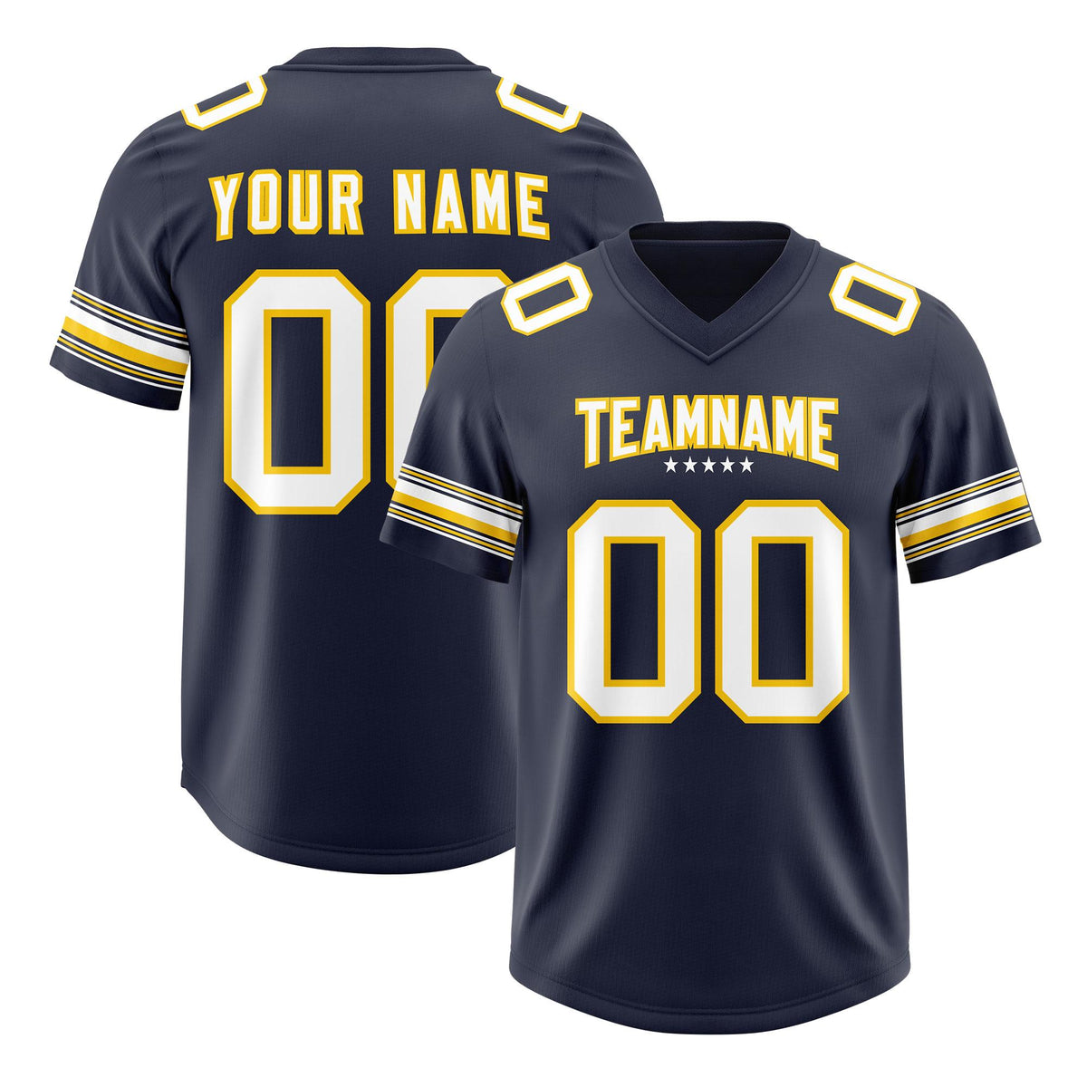Custom Navy White Retro Personalized Sleeve Line Authentic American Football Jersey