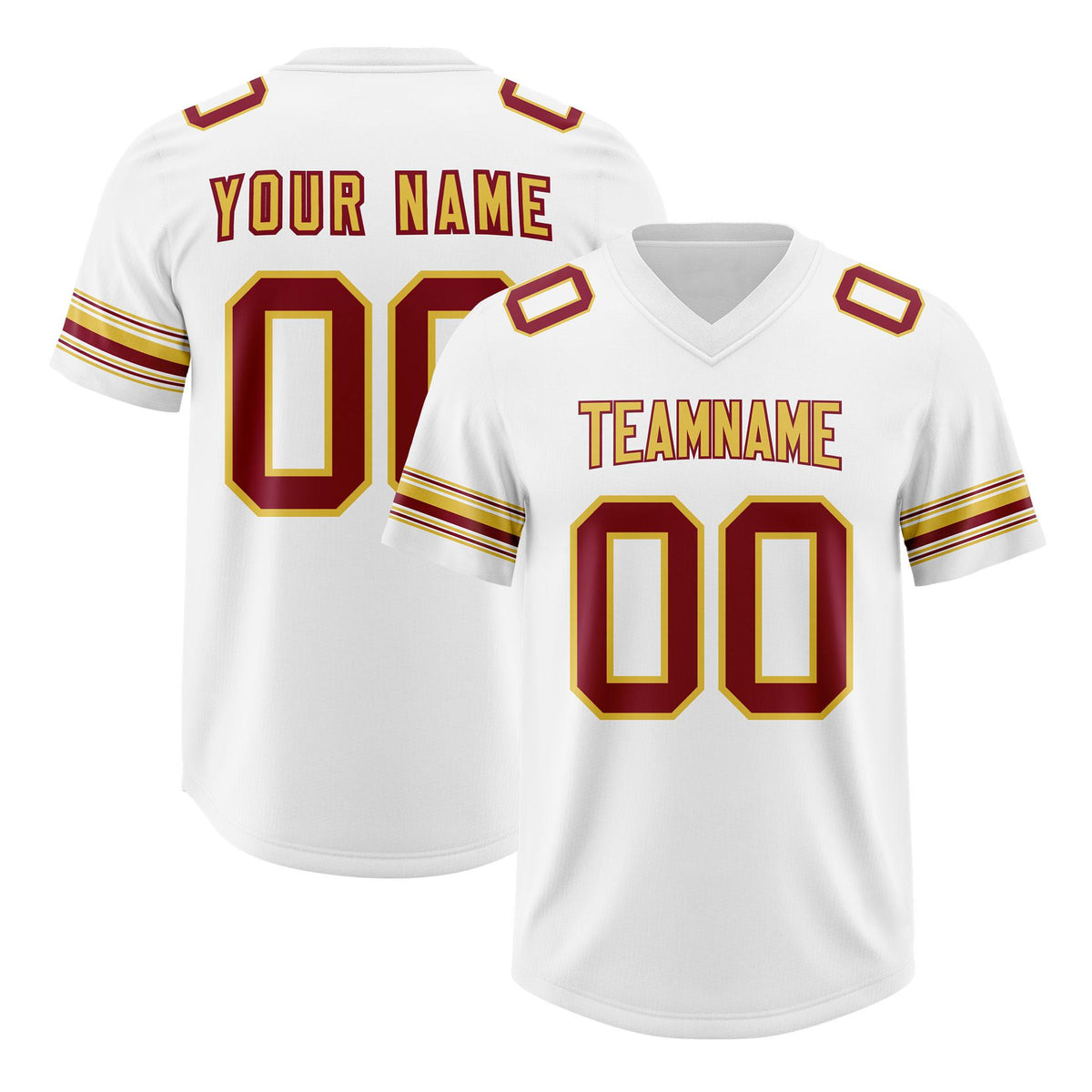 Custom White Red Retro Personalized Sleeve Line Authentic American Football Jersey