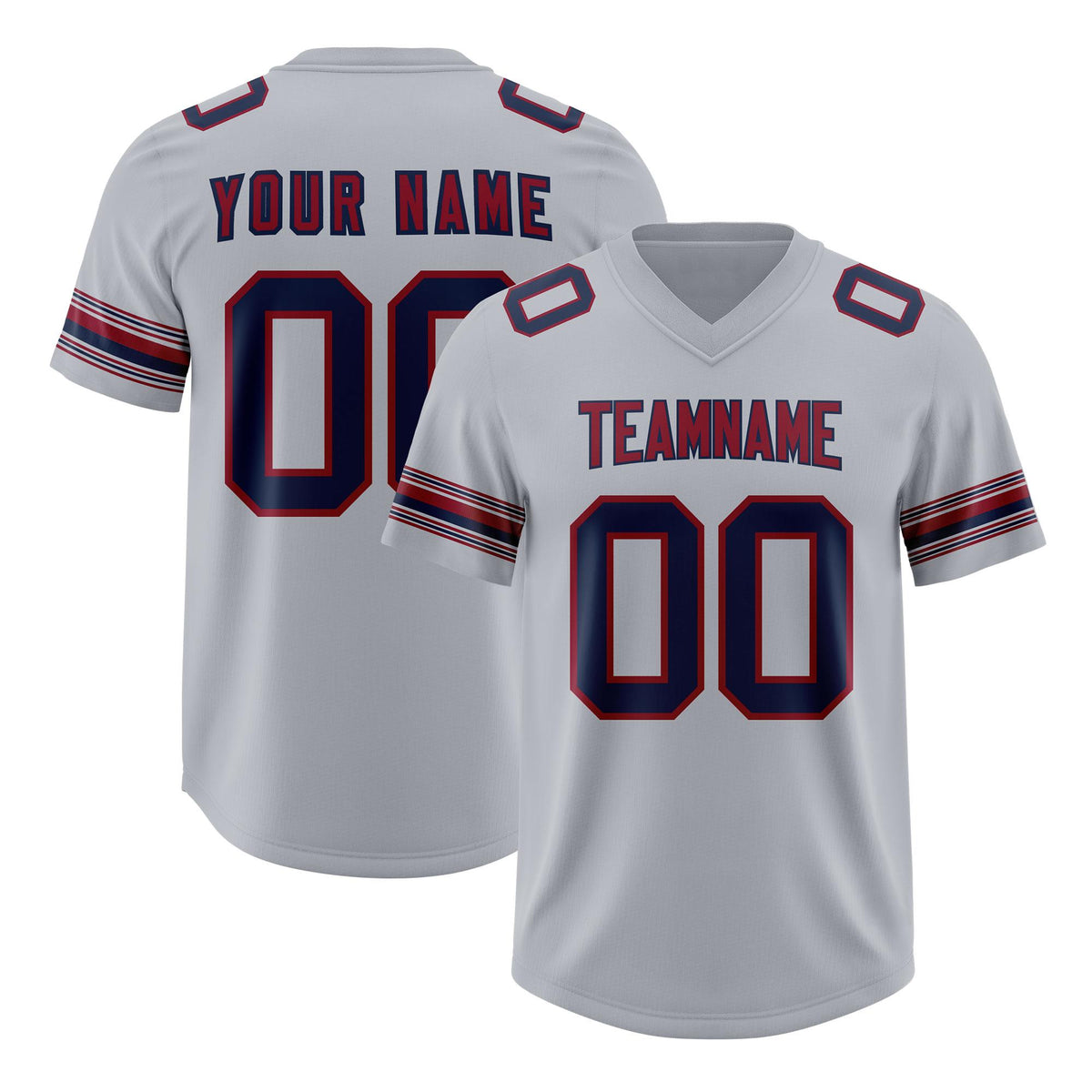 Custom Gray Navy Retro Personalized Sleeve Line Authentic American Football Jersey