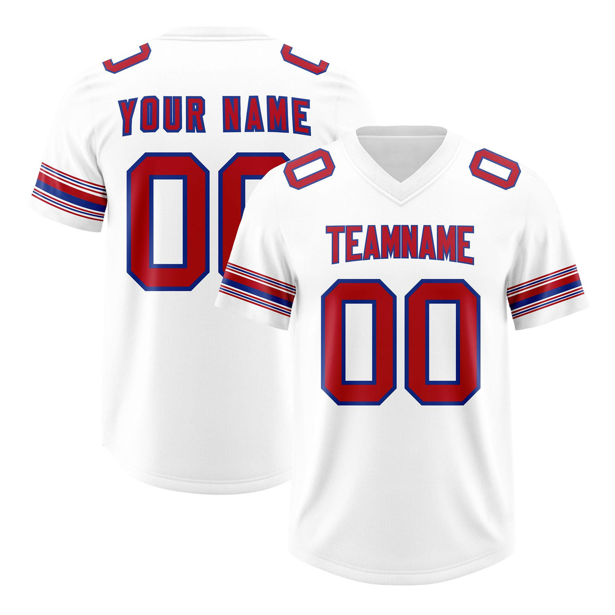 Custom White Red Retro Personalized Sleeve Line Authentic American Football Jersey