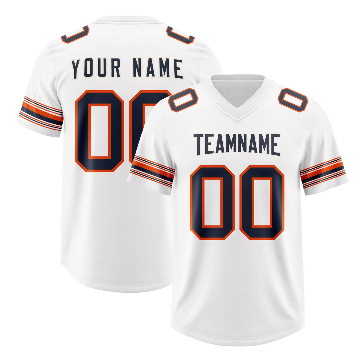 Custom White Navy Retro Personalized Sleeve Line Authentic American Football Jersey