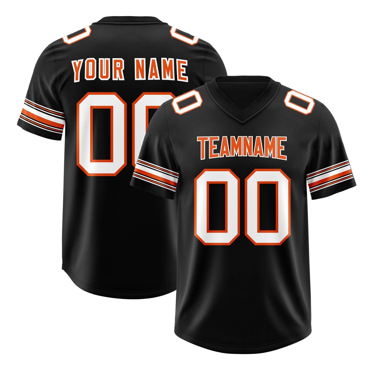 Custom Black White Retro Personalized Sleeve Line Authentic American Football Jersey