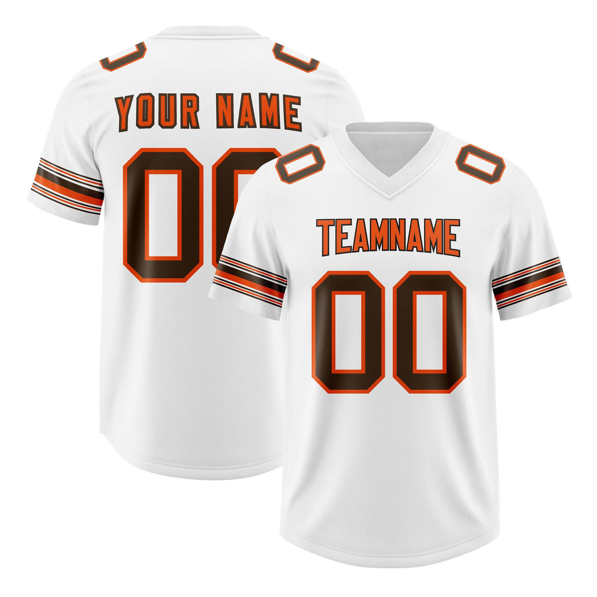 Custom White Brown Retro Personalized Sleeve Line Authentic American Football Jersey