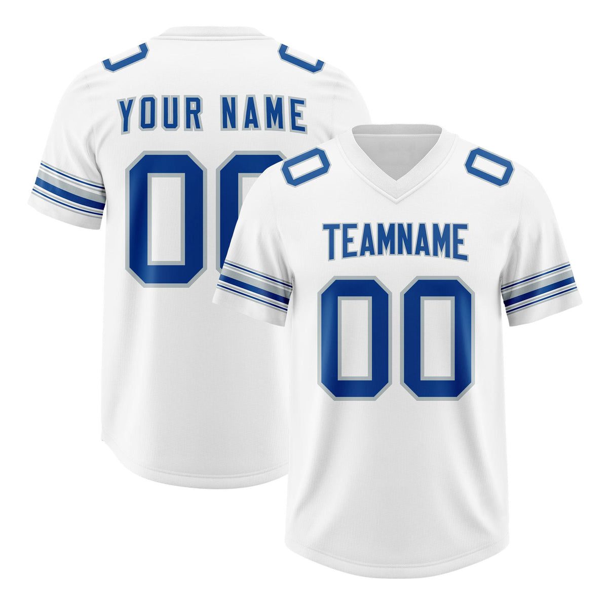 Custom White Royal Retro Personalized Sleeve Line Authentic American Football Jersey