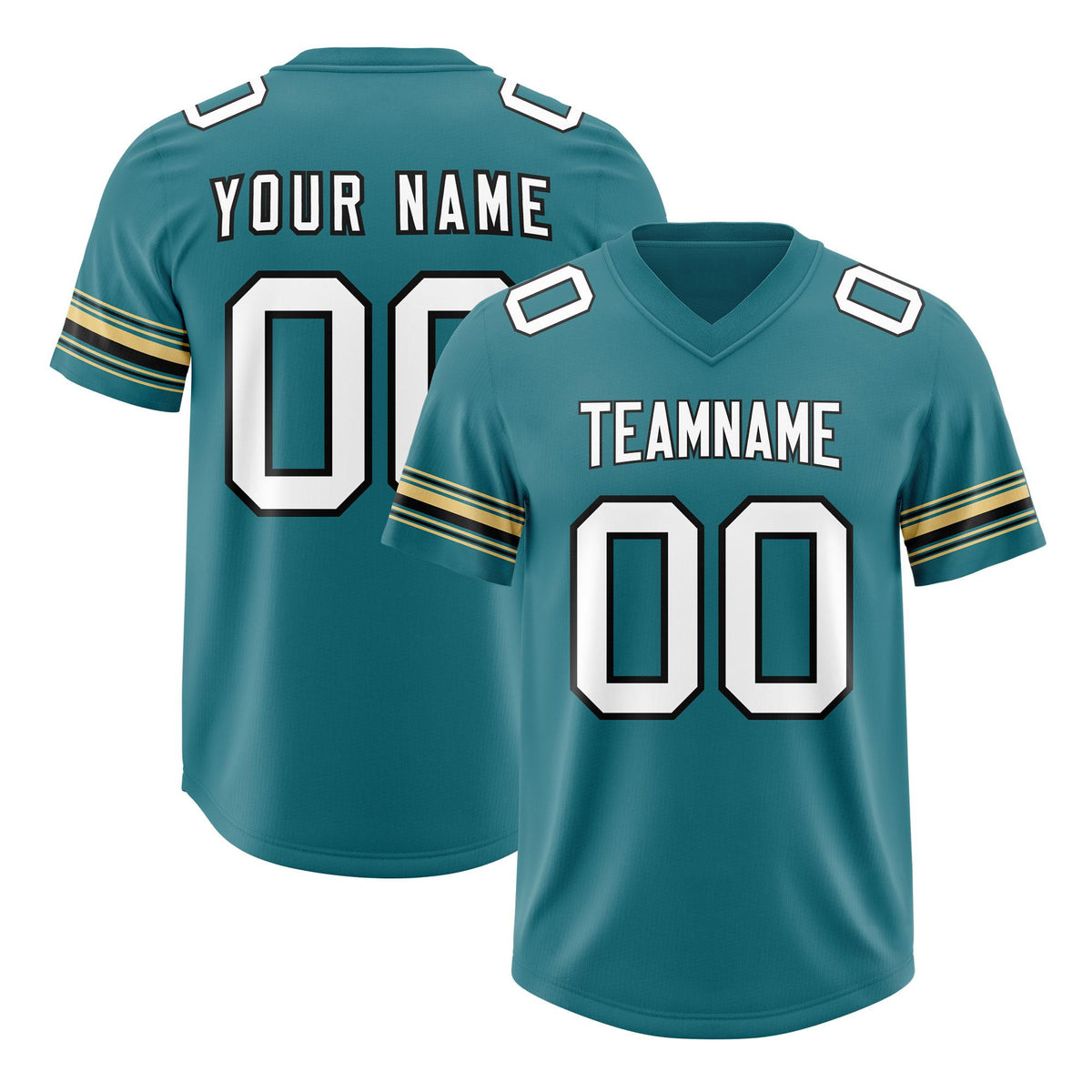 Custom Aqua White Retro Personalized Sleeve Line Authentic American Football Jersey