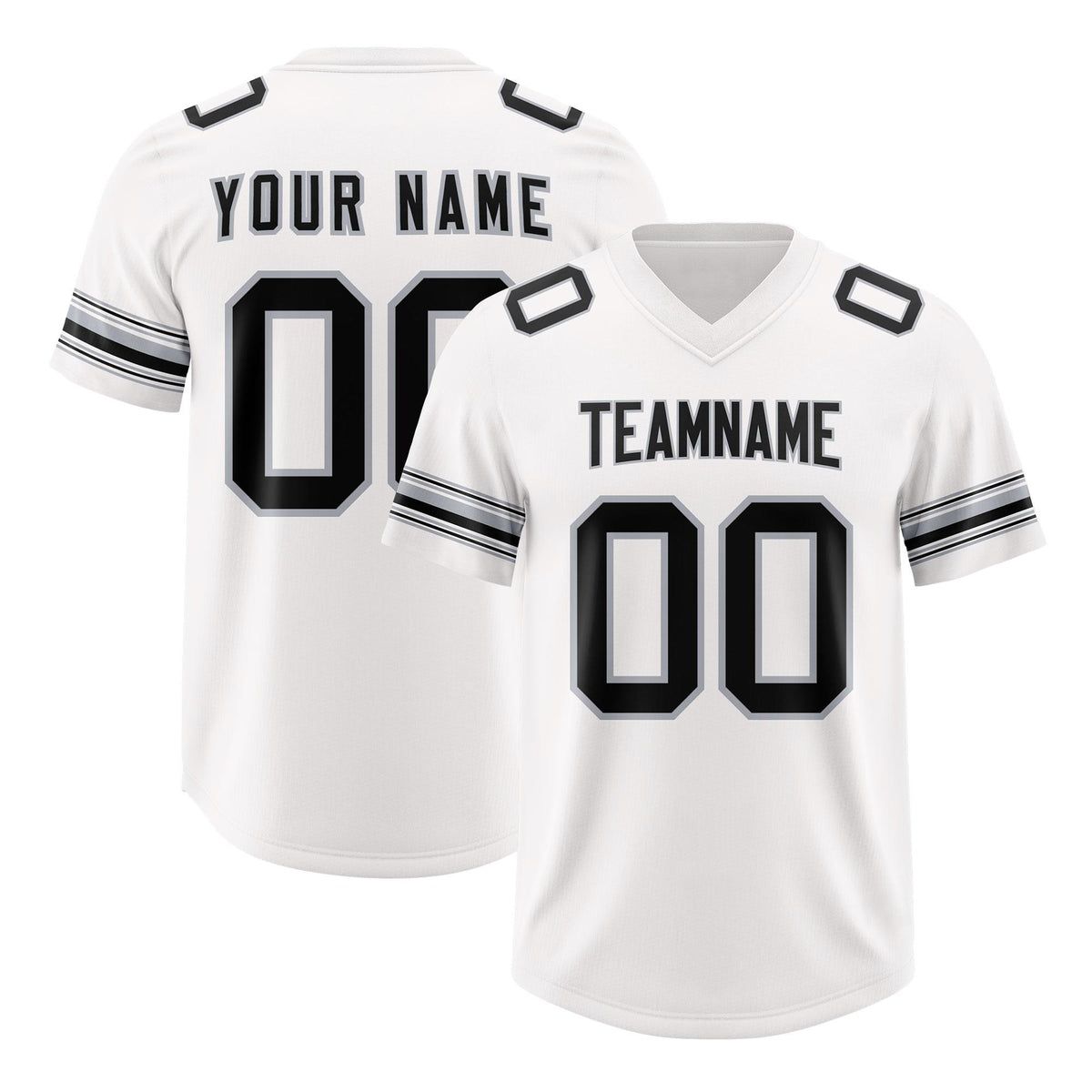 Custom White Black Retro Personalized Sleeve Line Authentic American Football Jersey