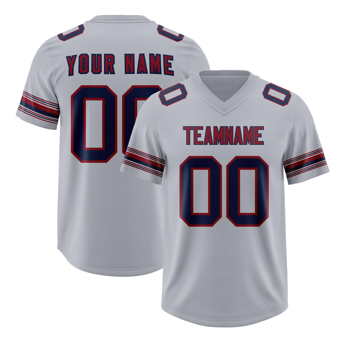 Custom Gray Navy Retro Personalized Sleeve Line Authentic American Football Jersey