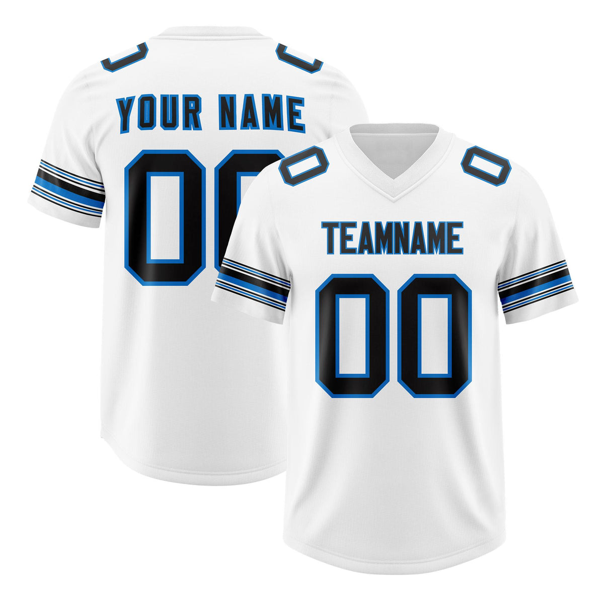 Custom White Black Retro Personalized Sleeve Line Authentic American Football Jersey