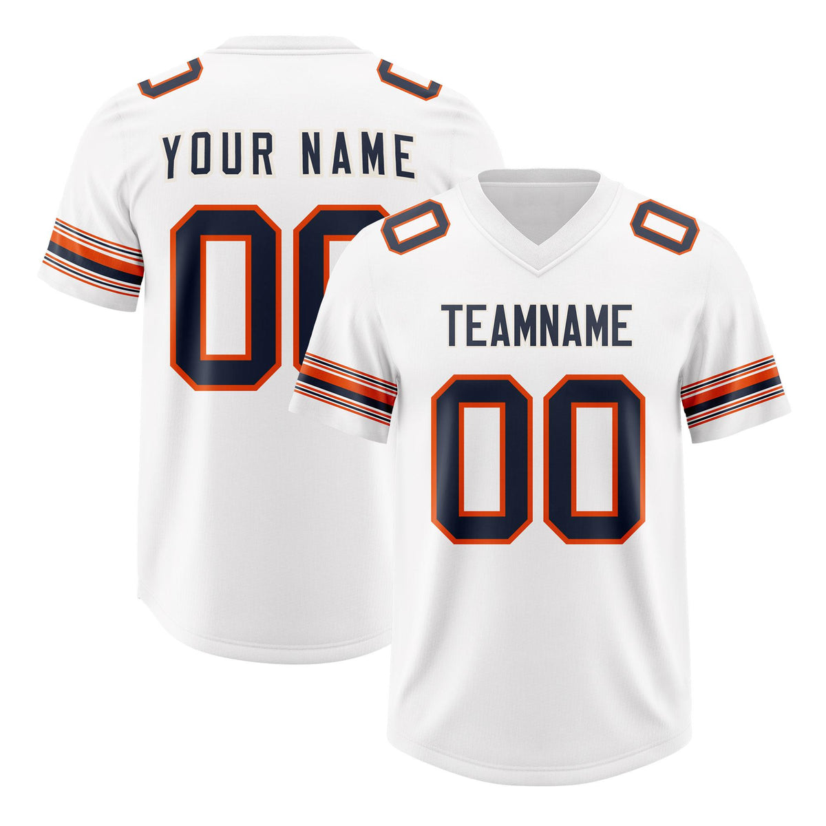 Custom White Navy Retro Personalized Sleeve Line Authentic American Football Jersey