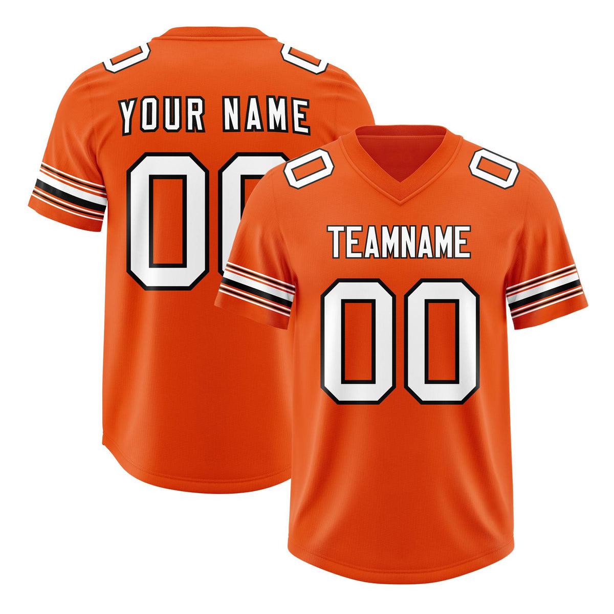 Custom Orange White Retro Personalized Sleeve Line Authentic American Football Jersey