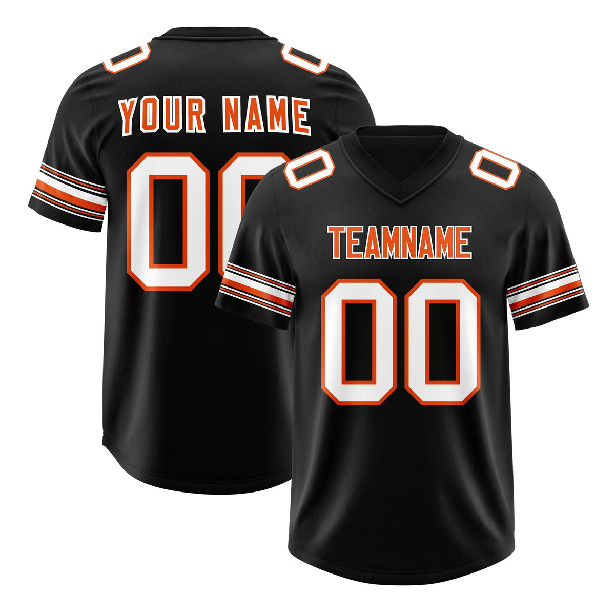 Custom Black White Retro Personalized Sleeve Line Authentic American Football Jersey