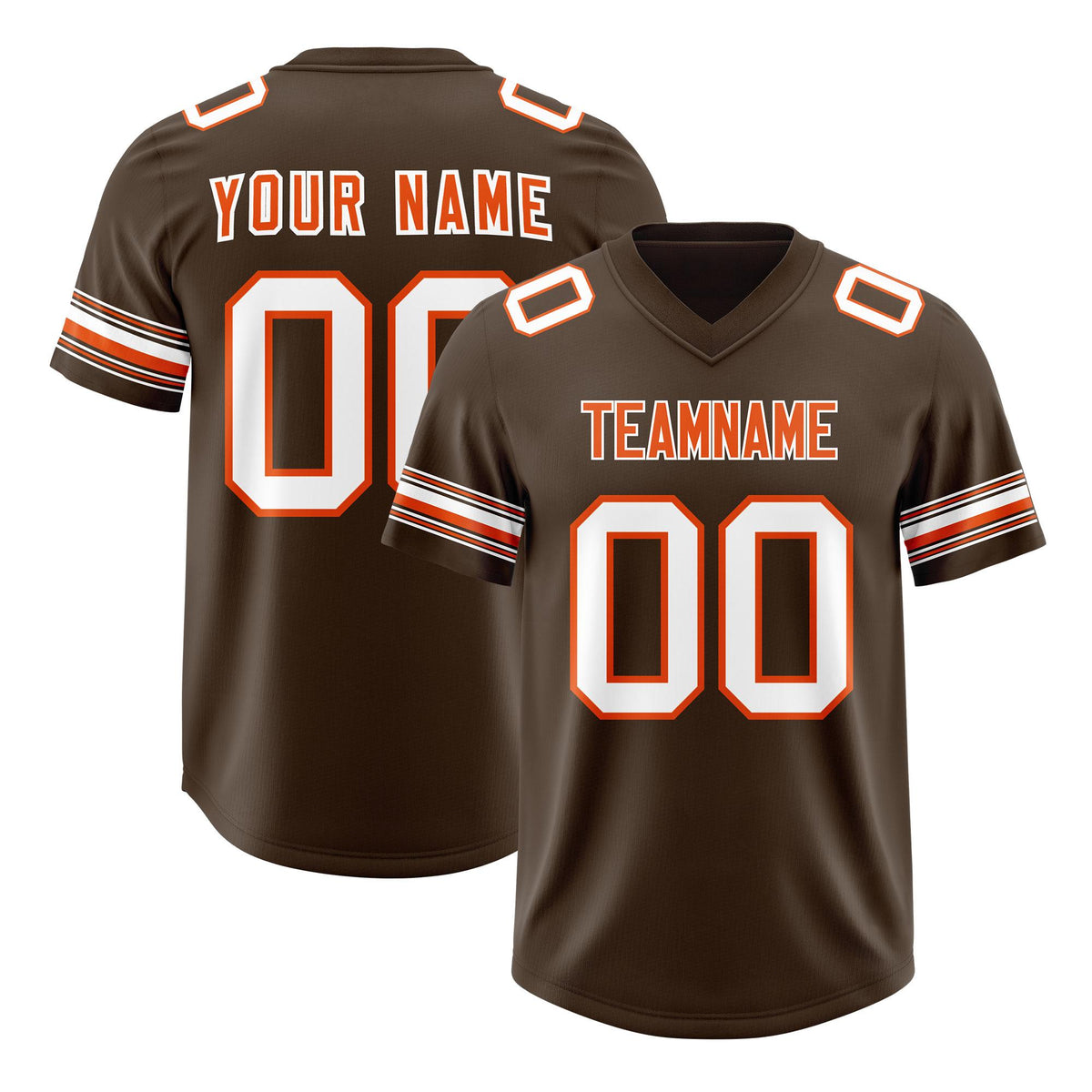 Custom Brown White Retro Personalized Sleeve Line Authentic American Football Jersey