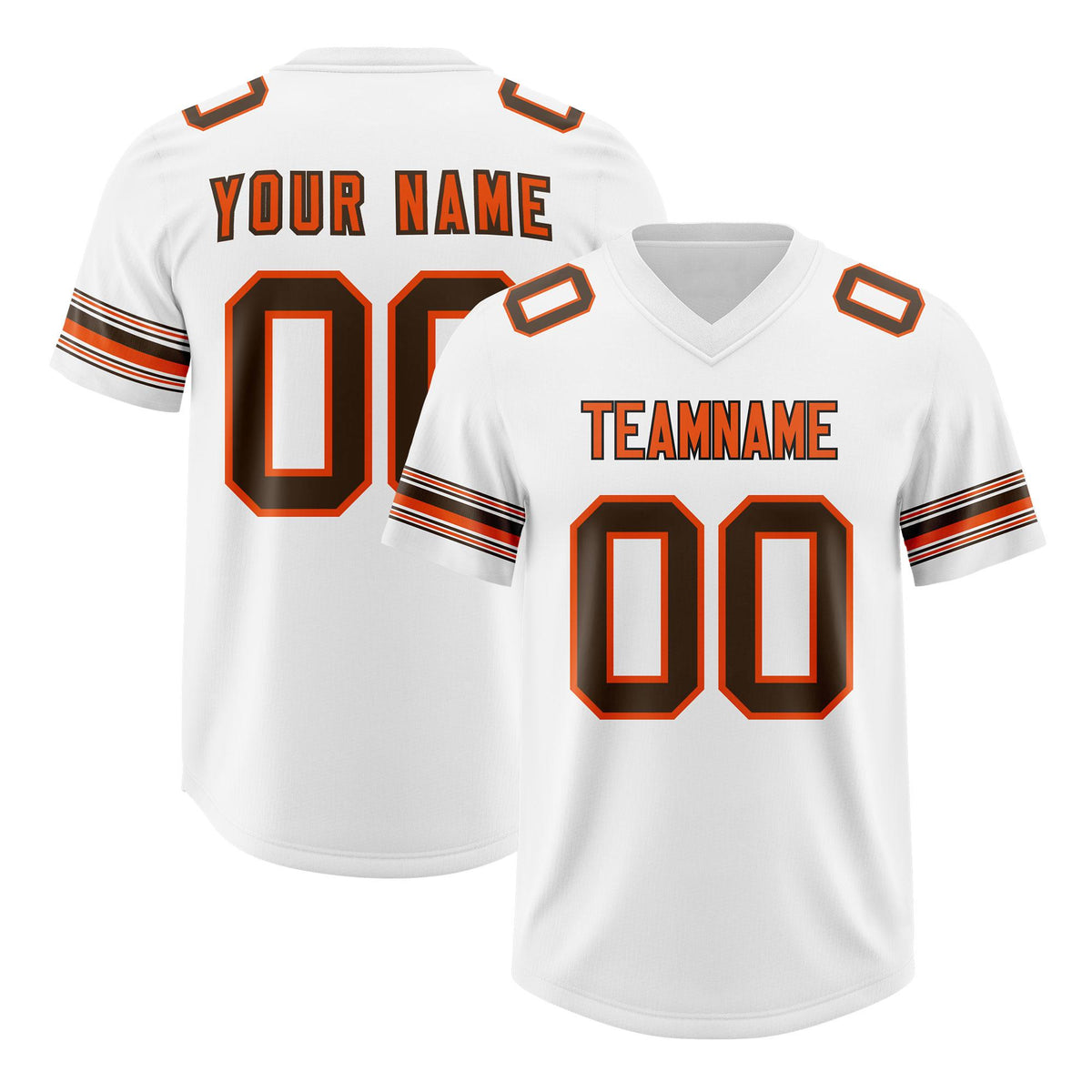 Custom White Brown Retro Personalized Sleeve Line Authentic American Football Jersey