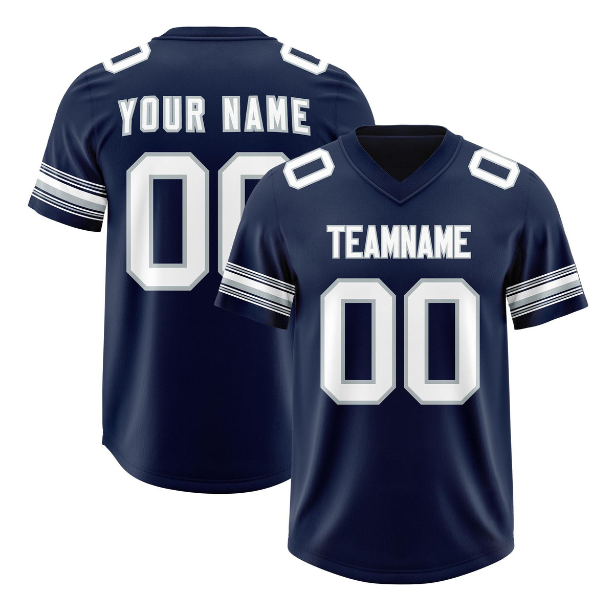 Custom Navy White Retro Personalized Sleeve Line Authentic American Football Jersey