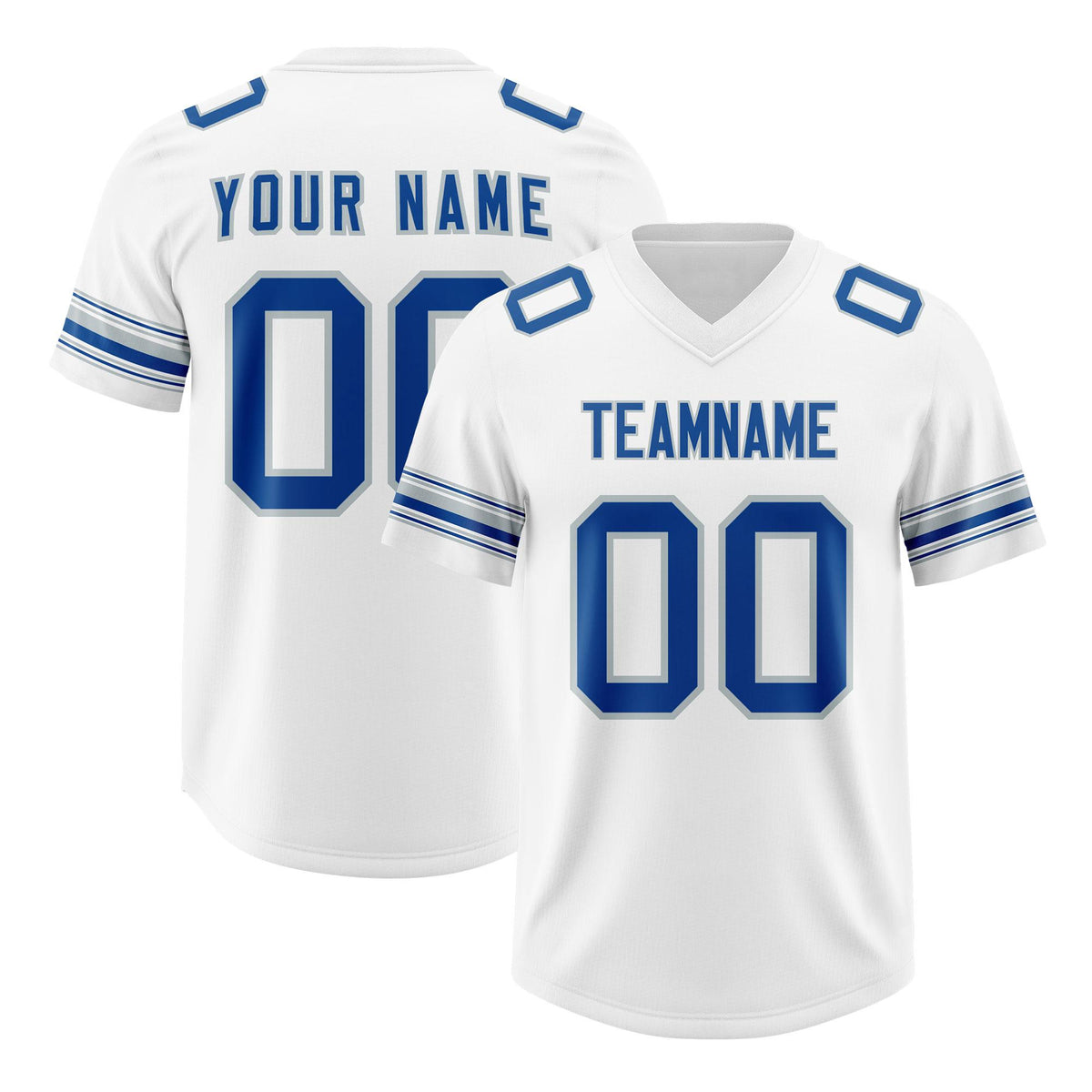 Custom White Royal Retro Personalized Sleeve Line Authentic American Football Jersey