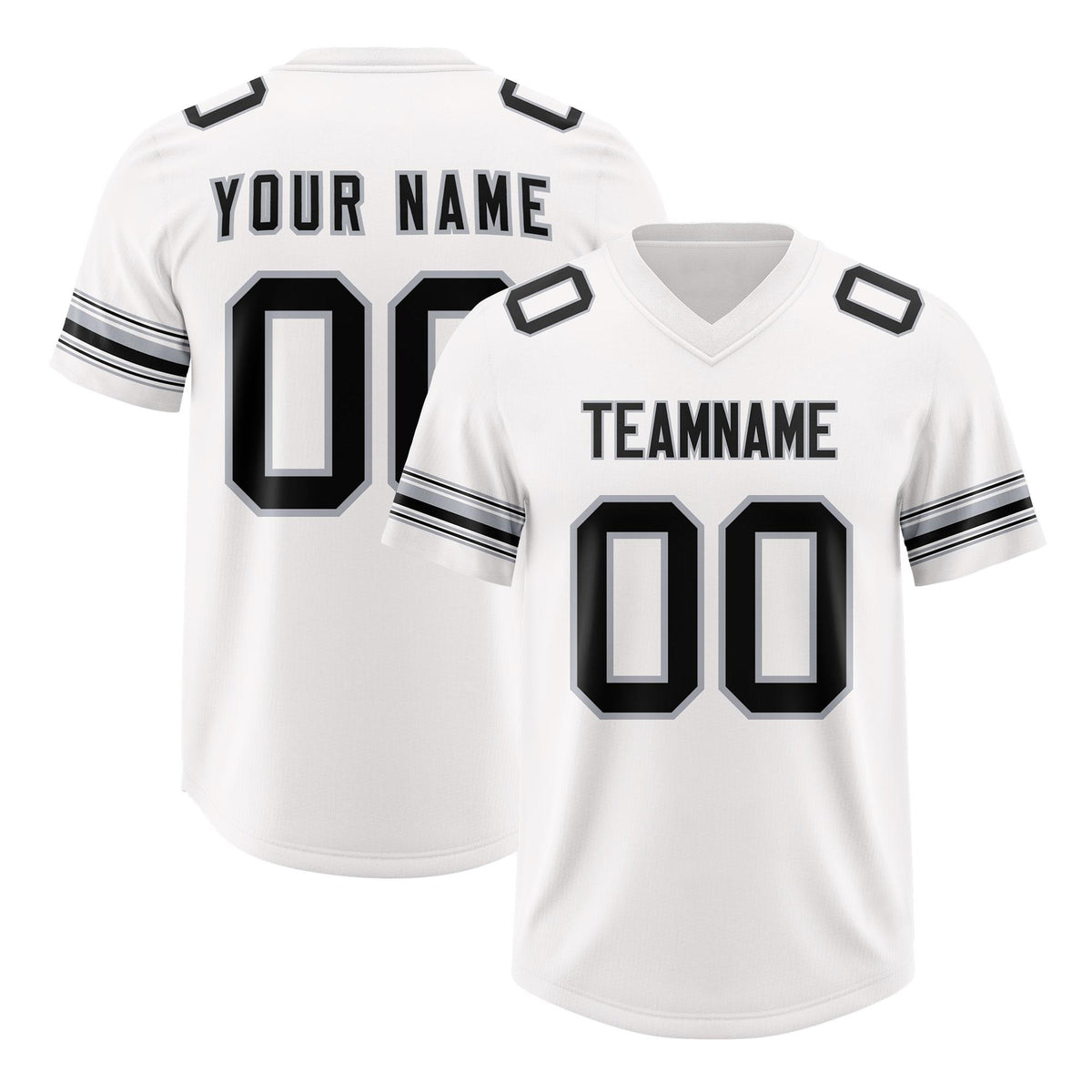 Custom White Black Retro Personalized Sleeve Line Authentic American Football Jersey
