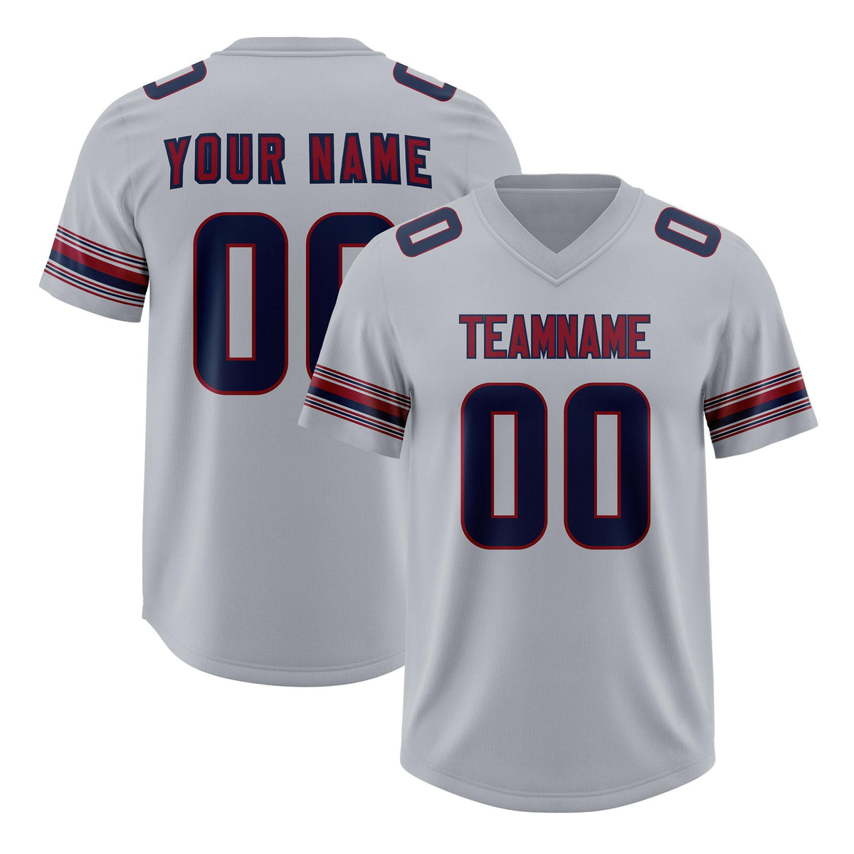 Custom Gray Navy Retro Personalized Sleeve Line Authentic American Football Jersey