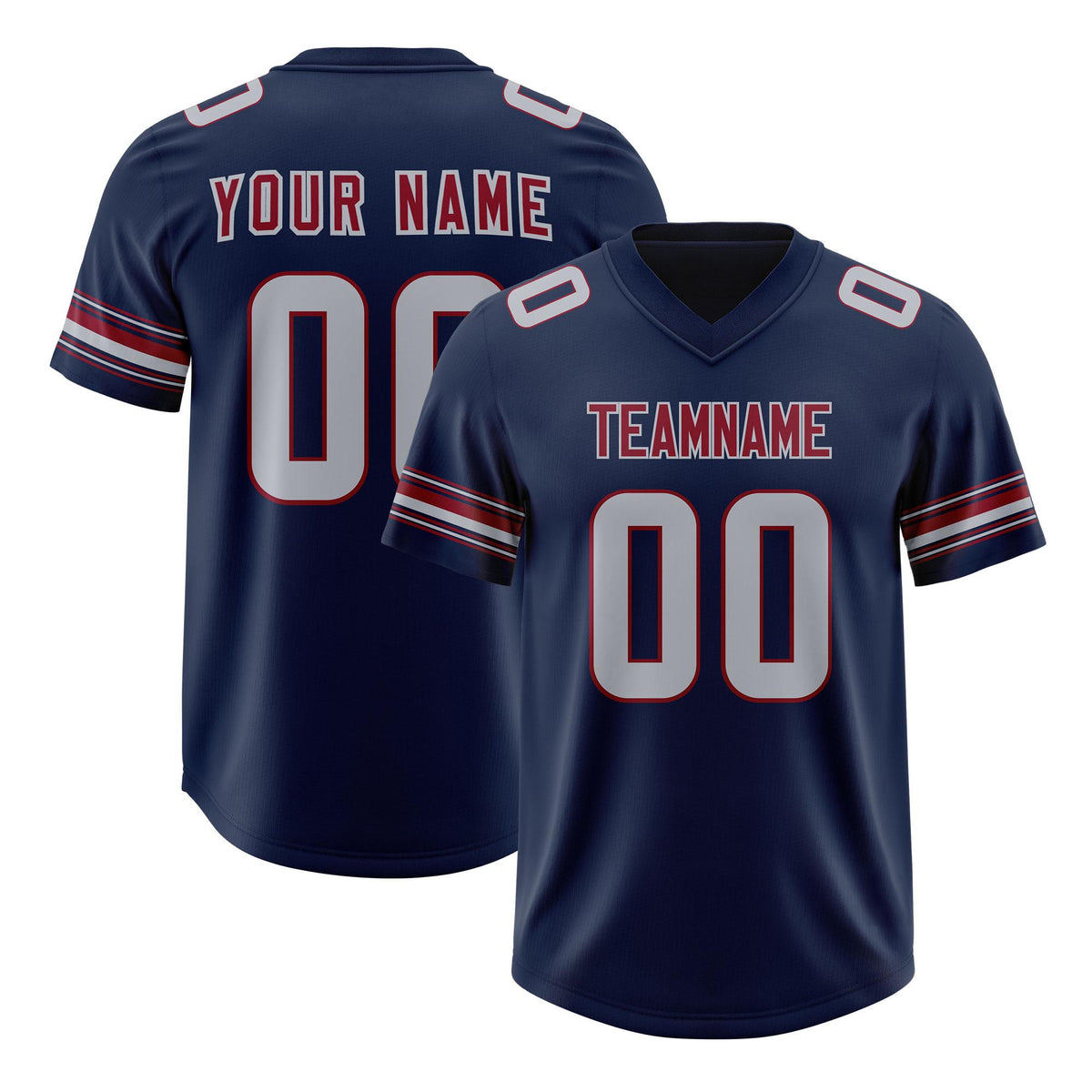 Custom Navy Gray Retro Personalized Sleeve Line Authentic American Football Jersey