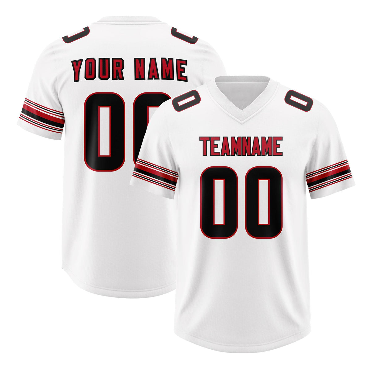 Custom White Red Retro Personalized Sleeve Line Authentic American Football Jersey