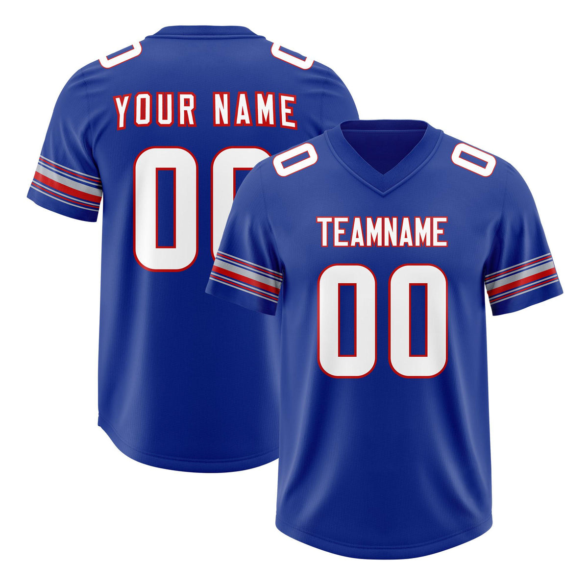 Custom Royal White Retro Personalized Sleeve Line Authentic American Football Jersey