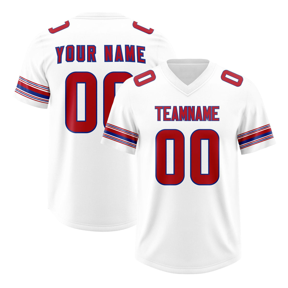 Custom White Red Retro Personalized Sleeve Line Authentic American Football Jersey