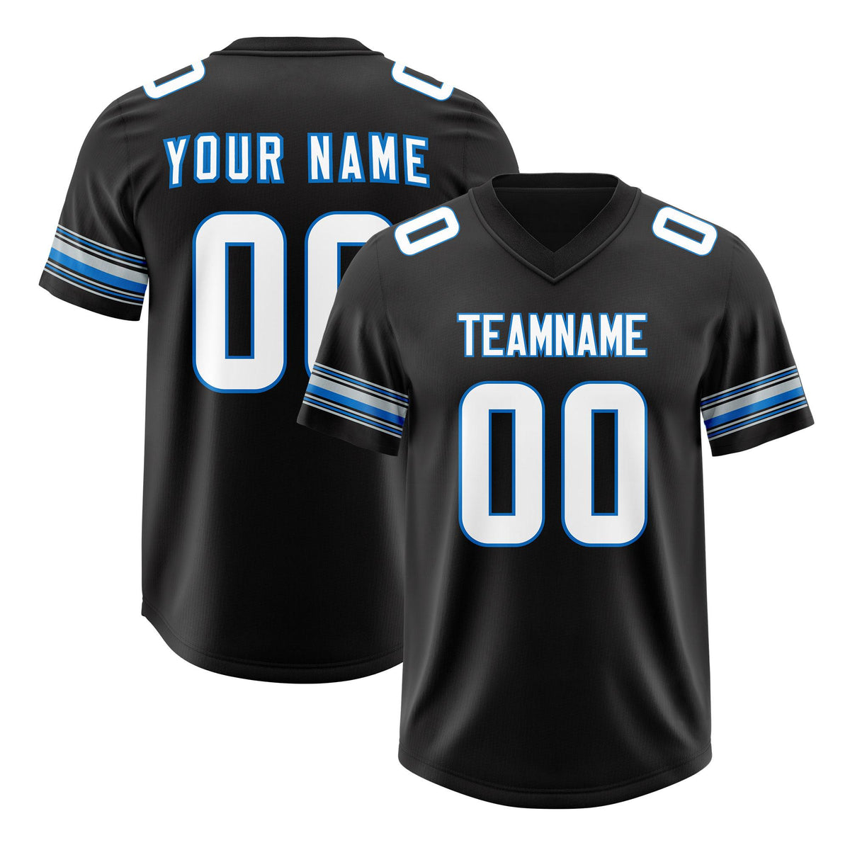Custom Black White Retro Personalized Sleeve Line Authentic American Football Jersey