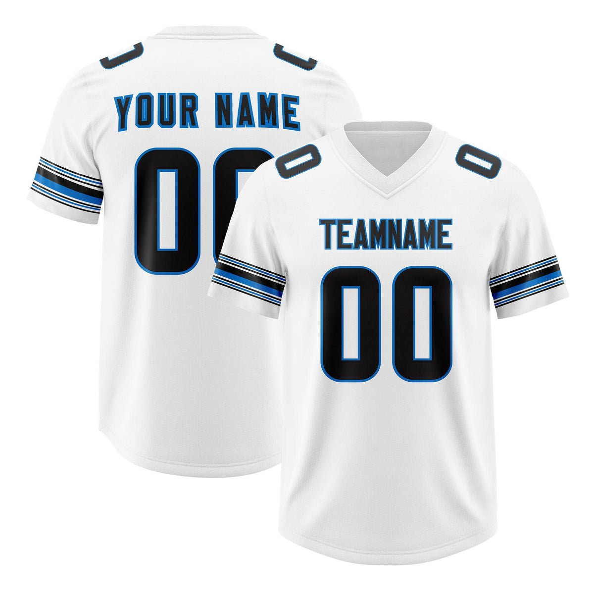 Custom White Black Retro Personalized Sleeve Line Authentic American Football Jersey