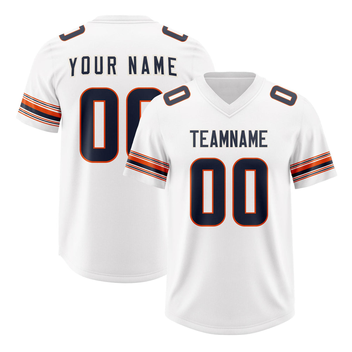 Custom White Navy Retro Personalized Sleeve Line Authentic American Football Jersey