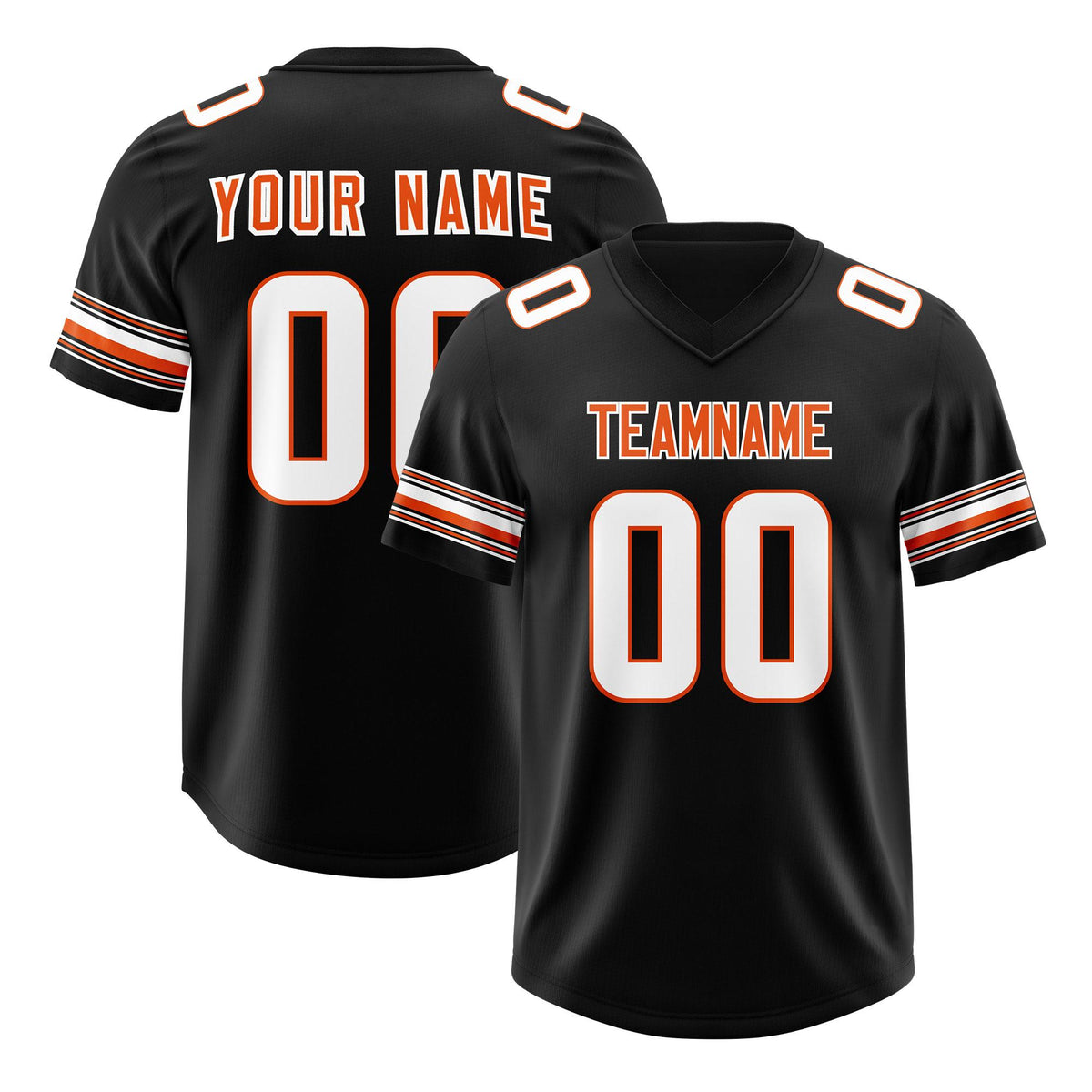 Custom Black White Retro Personalized Sleeve Line Authentic American Football Jersey