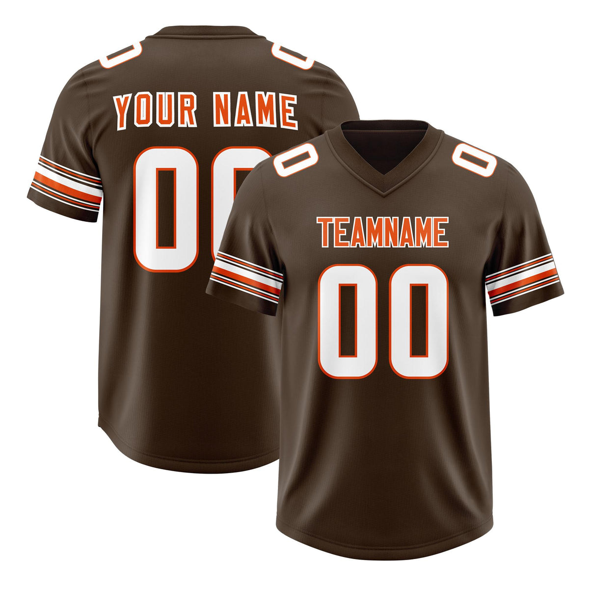 Custom Brown White Retro Personalized Sleeve Line Authentic American Football Jersey