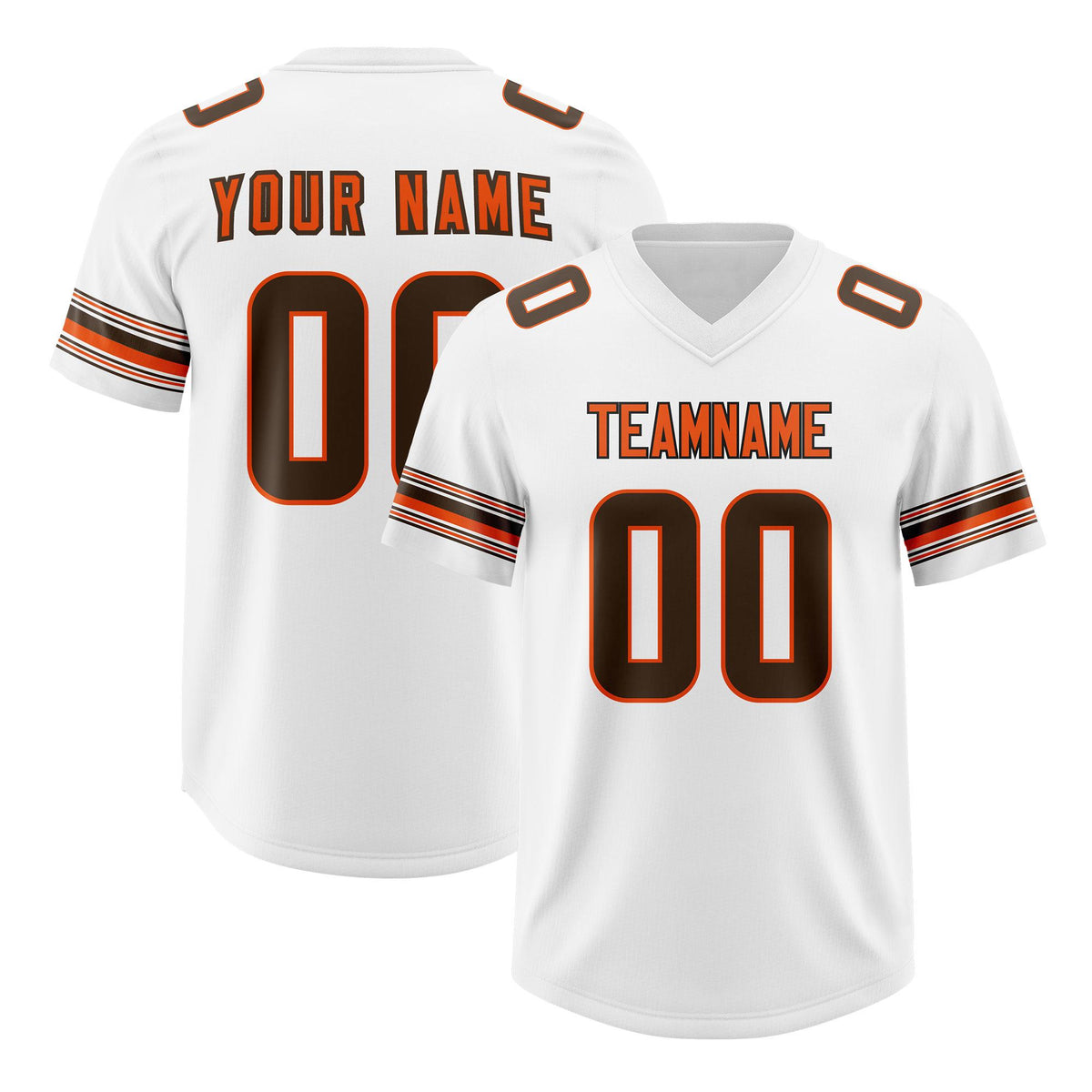 Custom White Brown Retro Personalized Sleeve Line Authentic American Football Jersey