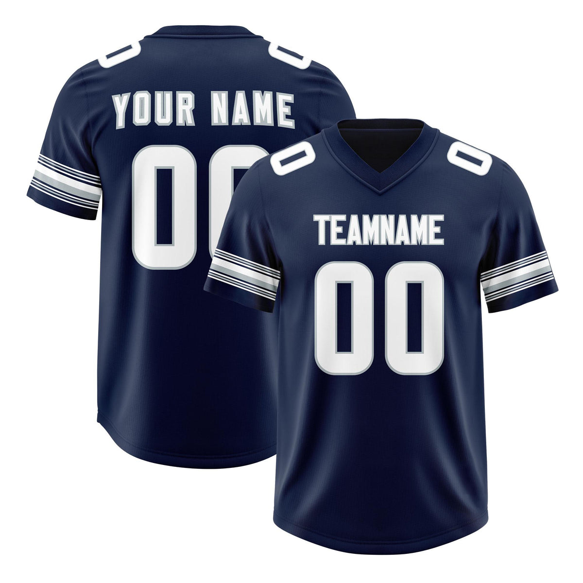 Custom Navy White Retro Personalized Sleeve Line Authentic American Football Jersey