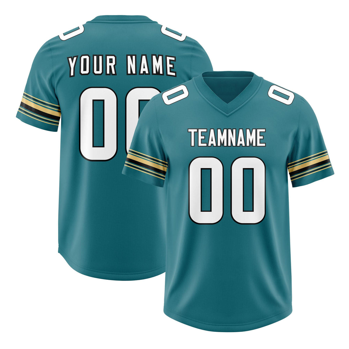 Custom Aqua White Retro Personalized Sleeve Line Authentic American Football Jersey