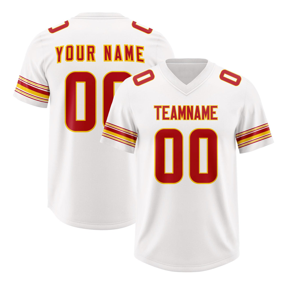 Custom White Red Retro Personalized Sleeve Line Authentic American Football Jersey