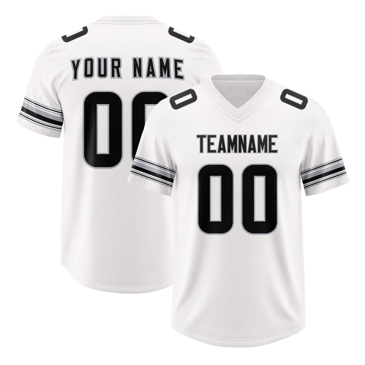 Custom White Black Retro Personalized Sleeve Line Authentic American Football Jersey