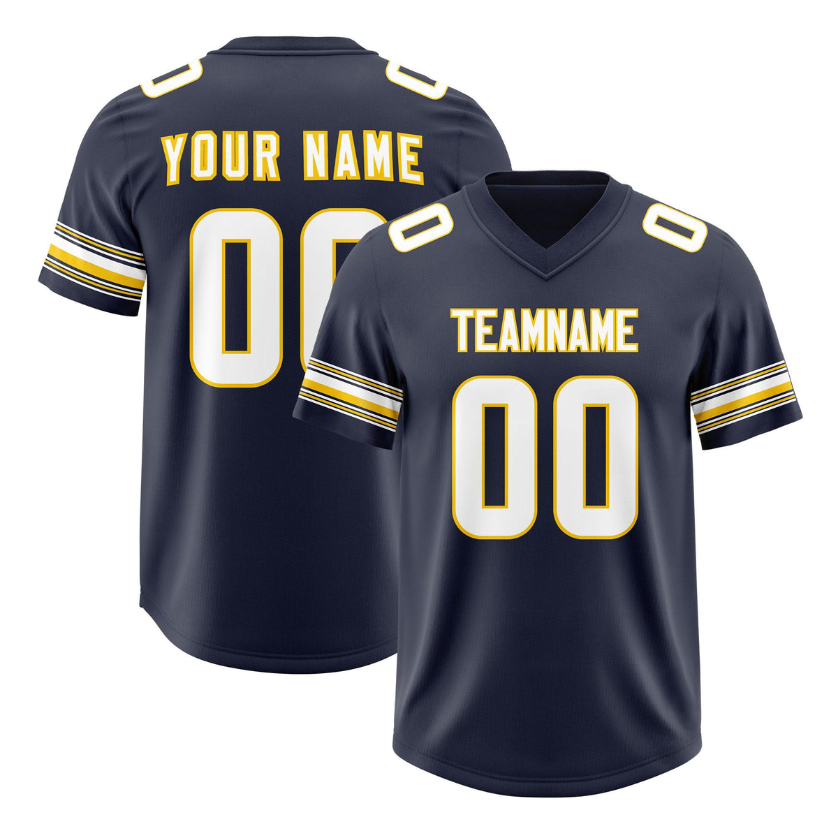 Custom Navy White Retro Personalized Sleeve Line Authentic American Football Jersey