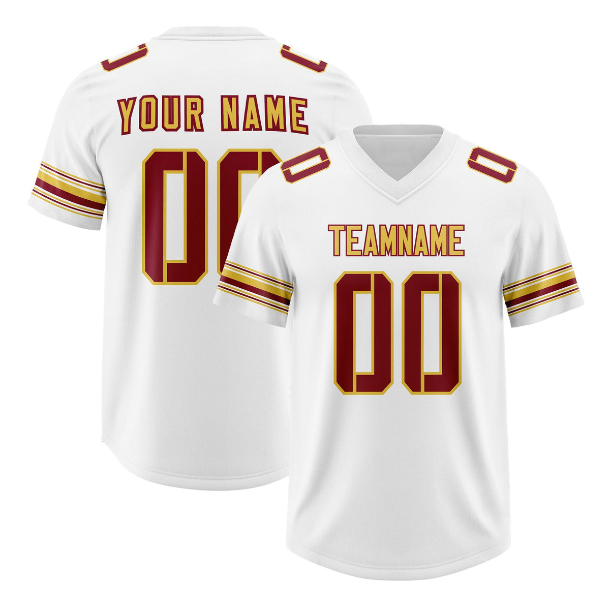 Custom White Red Retro Personalized Sleeve Line Authentic American Football Jersey
