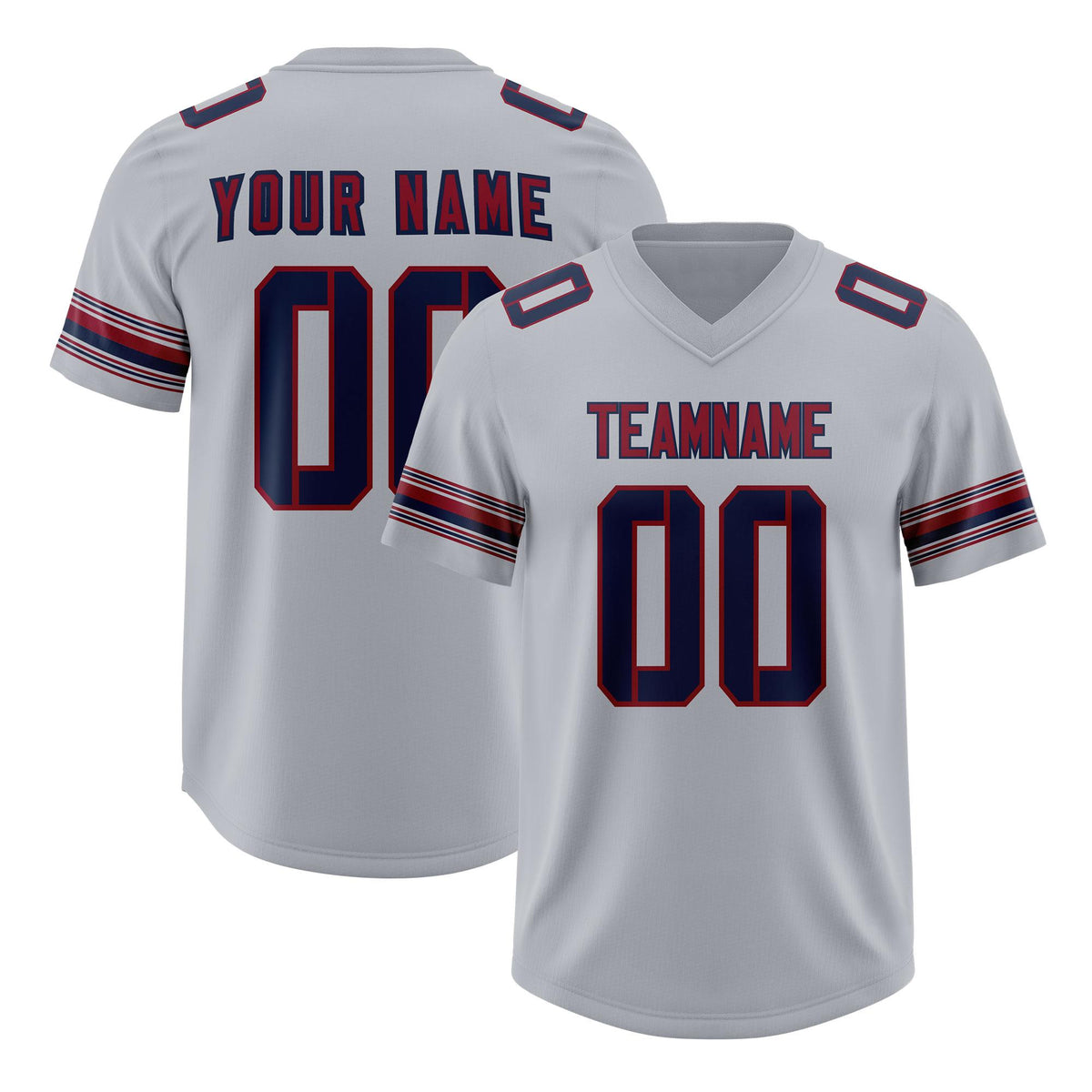 Custom Gray Navy Retro Personalized Sleeve Line Authentic American Football Jersey