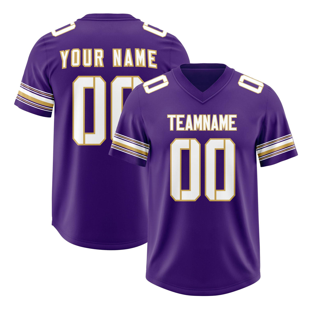 Custom Purple White Retro Personalized Sleeve Line Authentic American Football Jersey