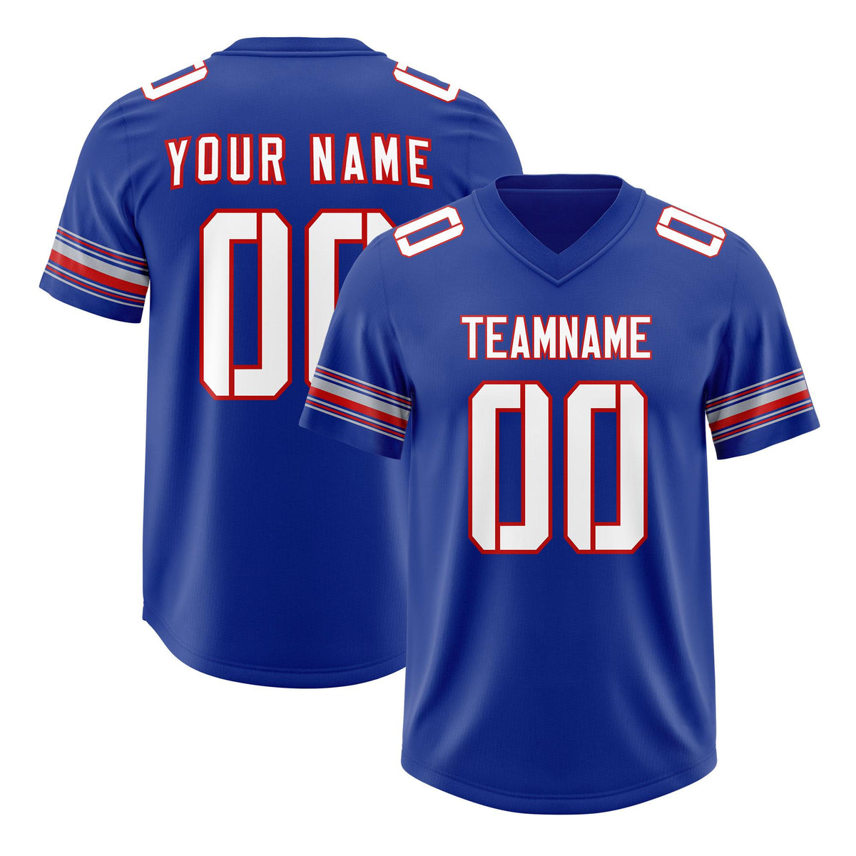 Custom Royal White Retro Personalized Sleeve Line Authentic American Football Jersey