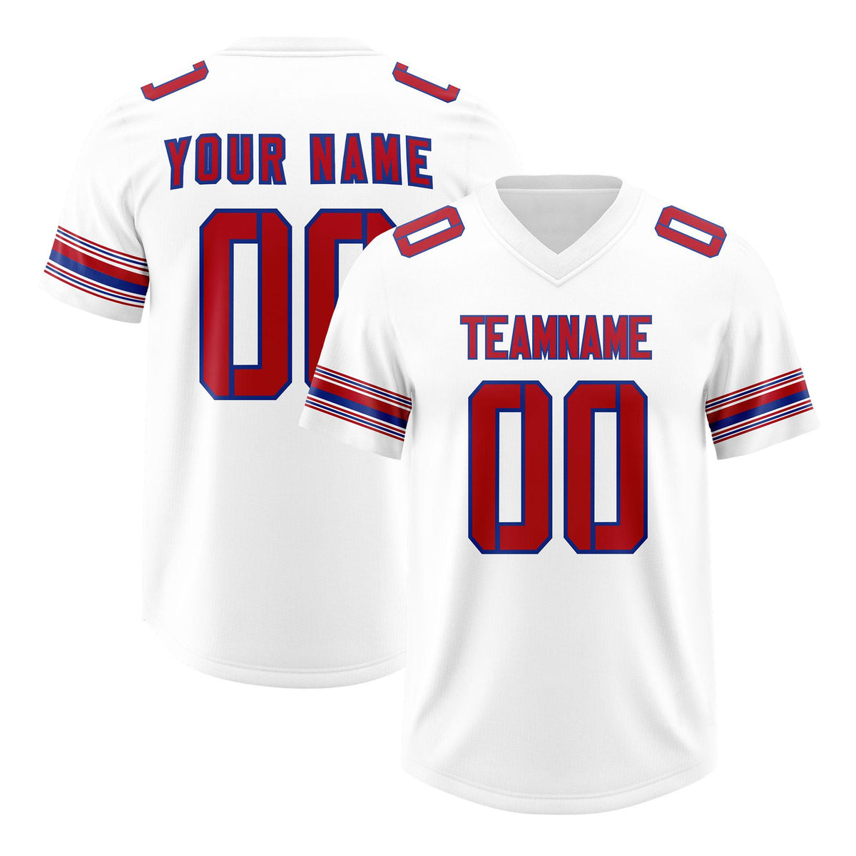 Custom White Red Retro Personalized Sleeve Line Authentic American Football Jersey